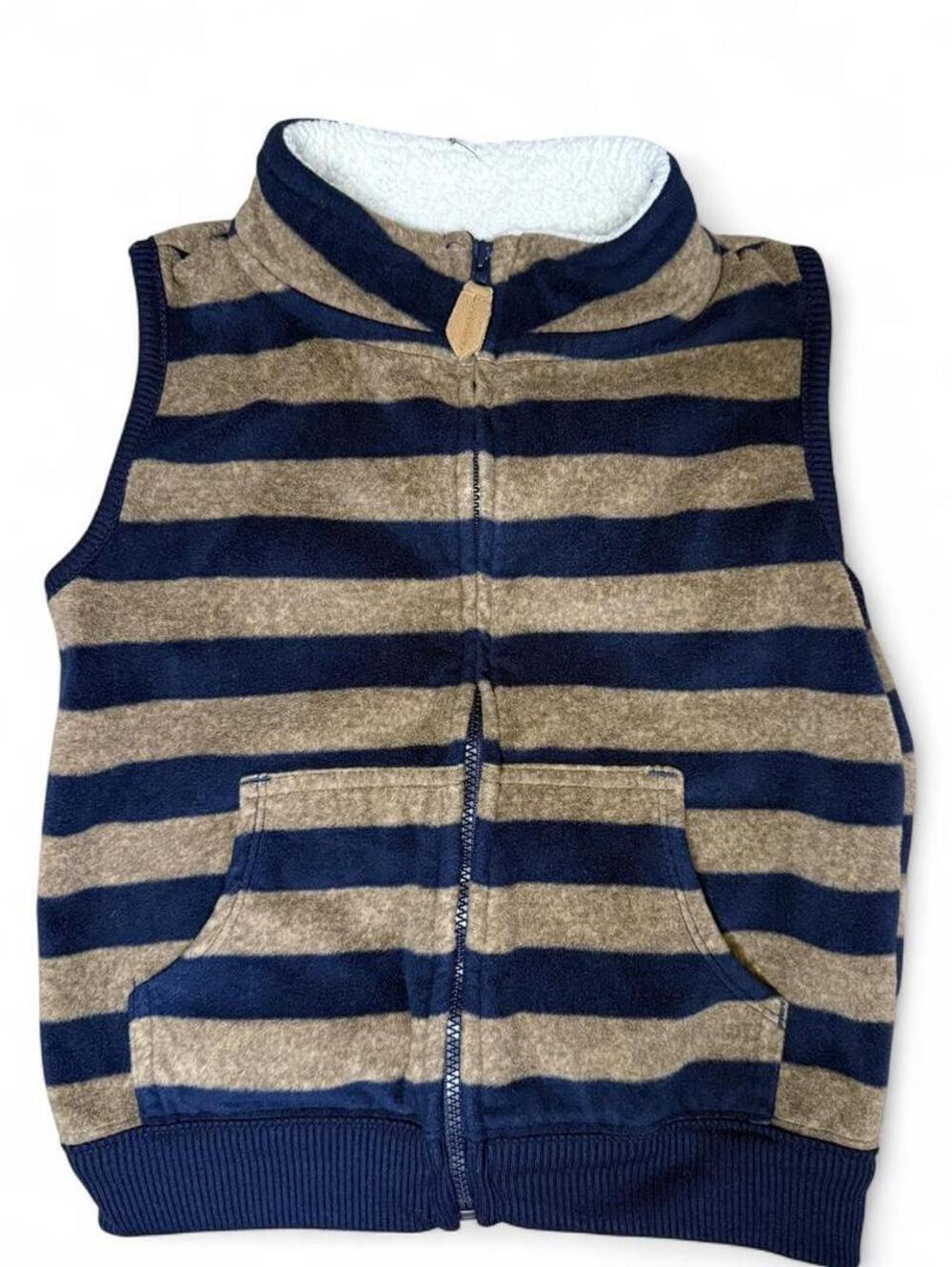 4T Vest Carters Beige and Navy Fleece